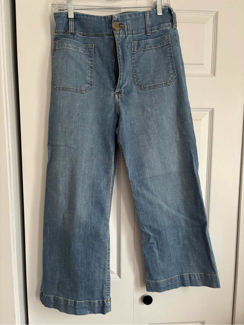 Maeve Light Blue Wide-Leg Denim Jeans